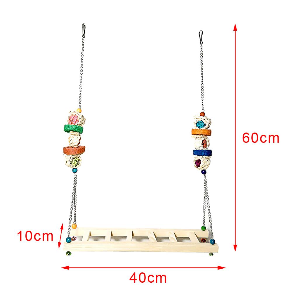 Chicken Swing Ladder Wooden Perch Handmade Bird Toy for Macaw Trainning