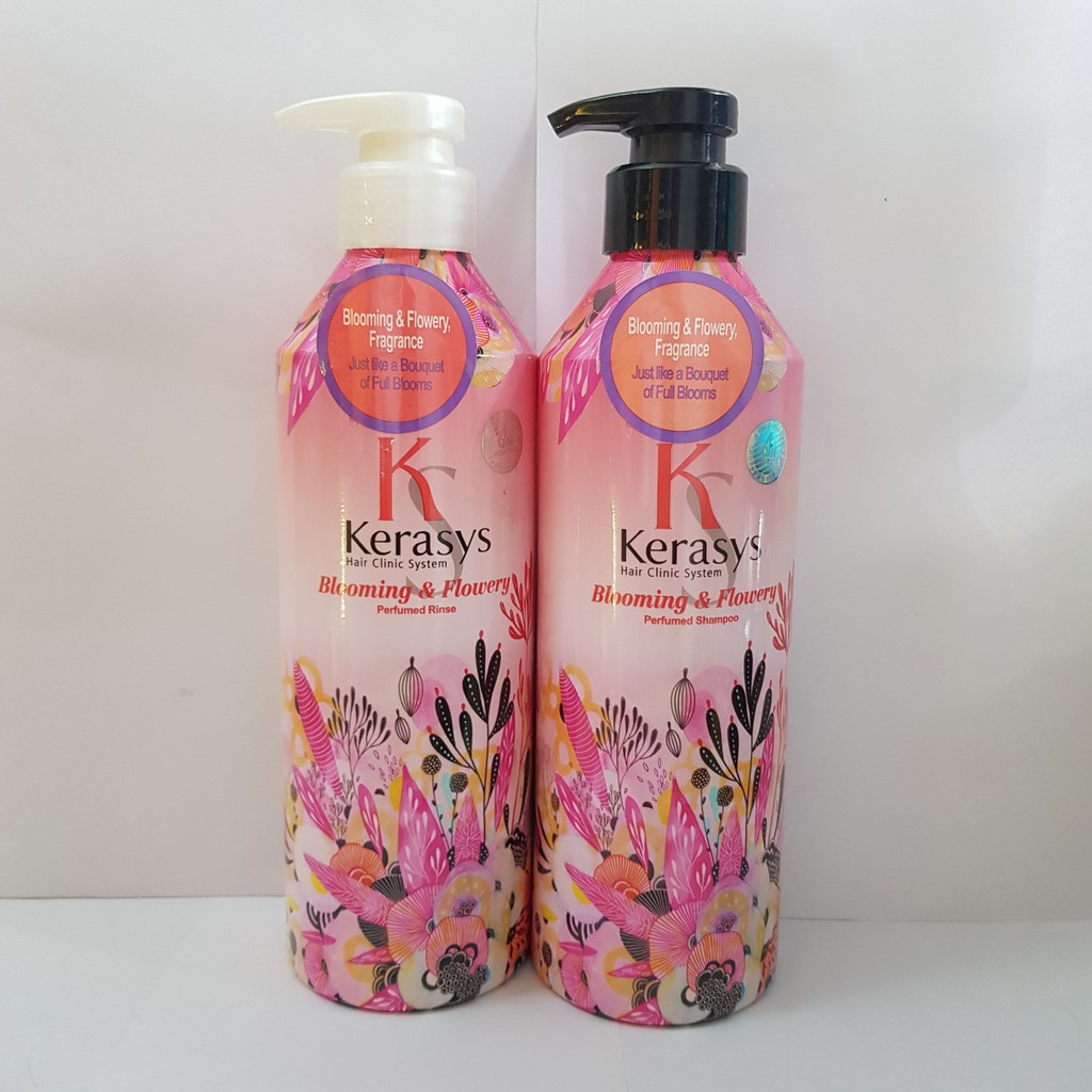 Dầu gội/xả nước hoa KeraSys Blooming&amp; flowery - Hương tuyết tùng và linh lan Hàn Quốc 600ml