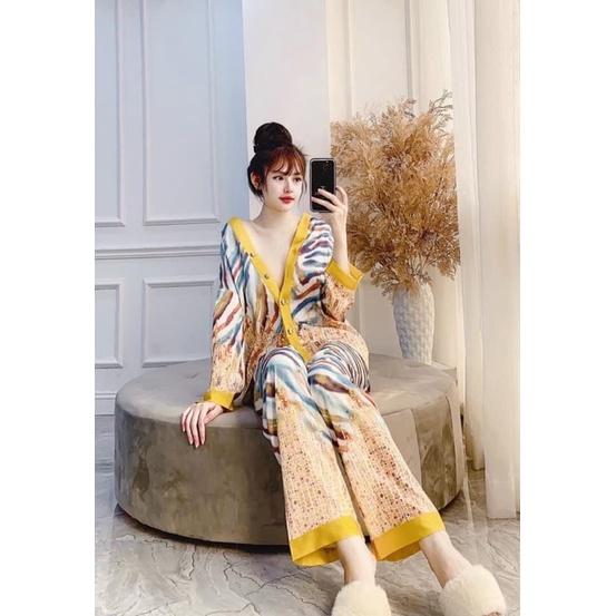 Bộ Đồ Mặc Nhà ️Đồ Ngủ Pijama Lụa Cao Cấp Siêu Mát Mềm Mịn - ELSA