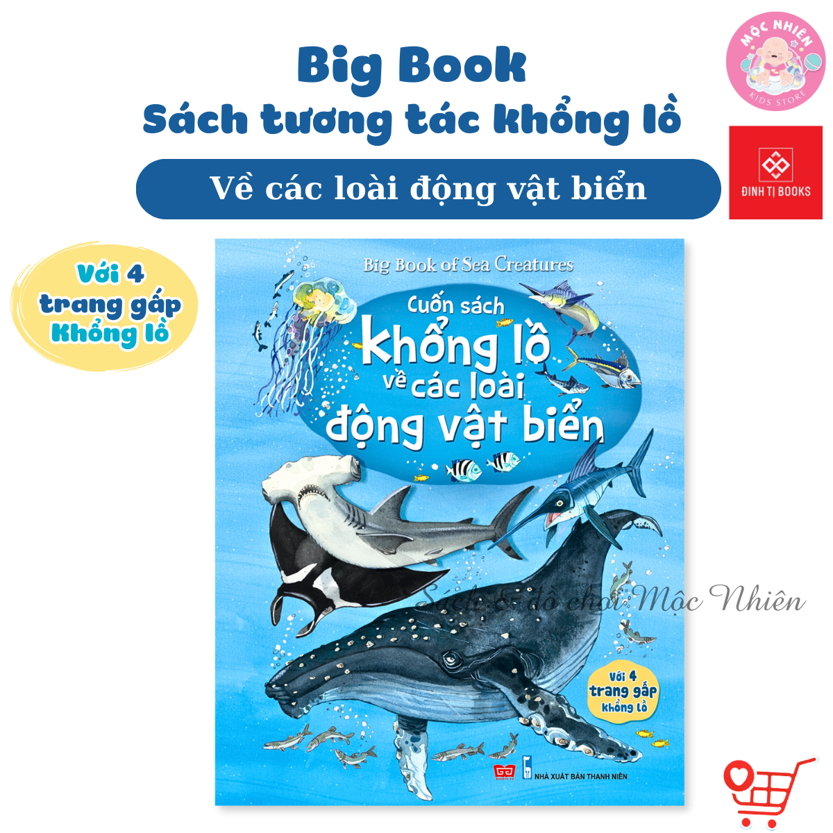 Sách Tương Tác - Big Book - Cuốn Sách Khổng Lồ Đinh Tị Nhiều Chủ Đề - Động Vật Biển