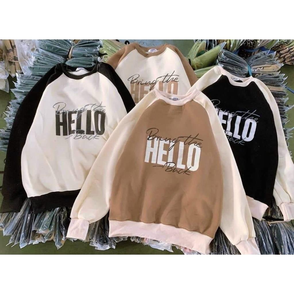 Áo Khoác Hoodie & Sweater Nam Nữ Họa Tiết Chữ HELLO Chất Nỉ Ngoại Mềm Mịn Phong Cách Thời Trang Hàn