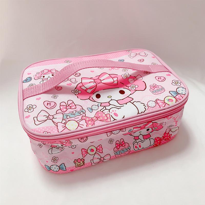 Sanrio Hello Kitty Túi Xách Hoạt Hình Sinh Viên Túi Đựng Hộp Cơm Trưa Giai Điệu Hộp Cơm Cách Nhiệt Túi Lớn Dung Tích Túi Bảo Quản