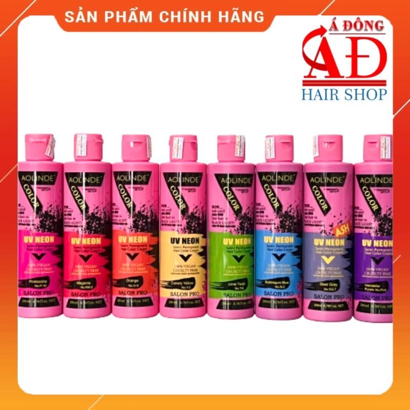 MÀU NHUỘM TÓC PHẢN QUANG HIGHLIGHT PHÁT SÁNG TRONG ĐÊM DƯỚI ĐÈN UV NEON AOLINDE 200ML