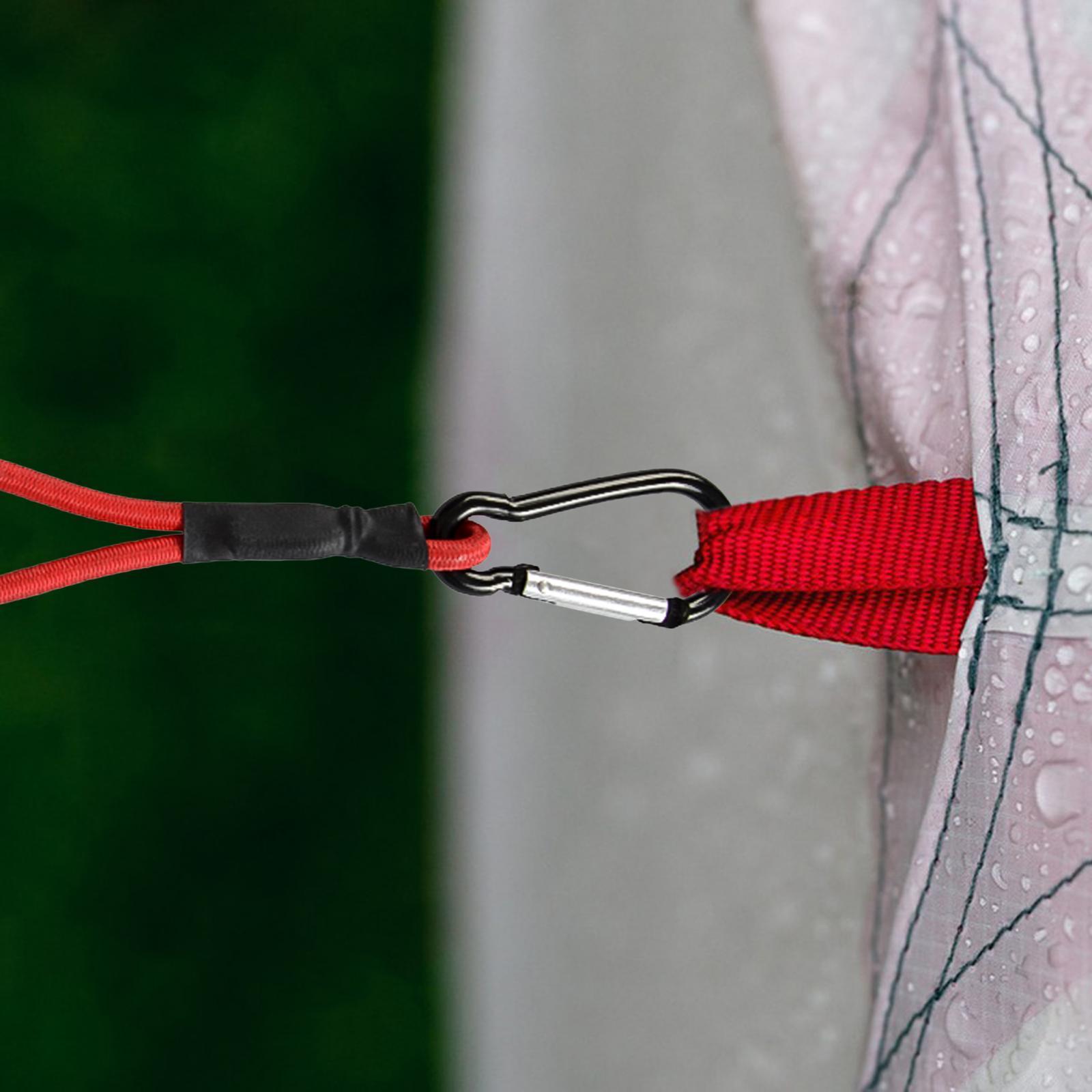 Bungee Cord with Carabiner Hook Bungee Canopy Ties for Tarpaulin Tarps Tents