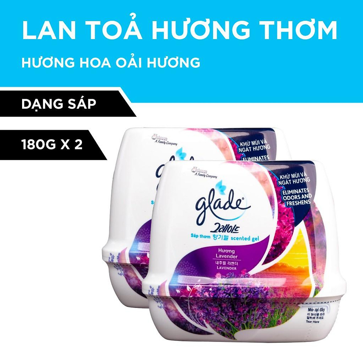 Bộ đôi Sáp Thơm GLADE Hương Lavender 180gx2