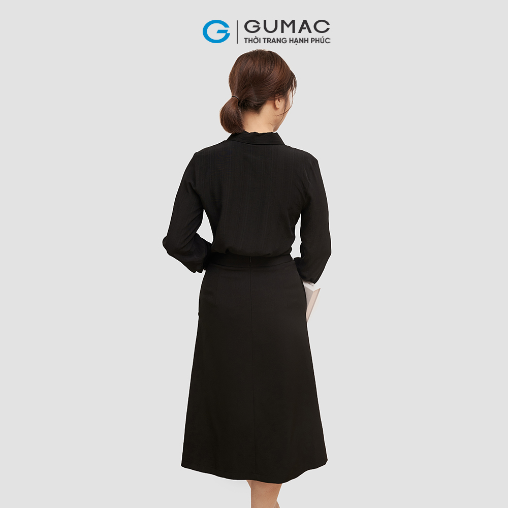 Chân váy nữ GUMAC VC06047 xẻ nắp túi