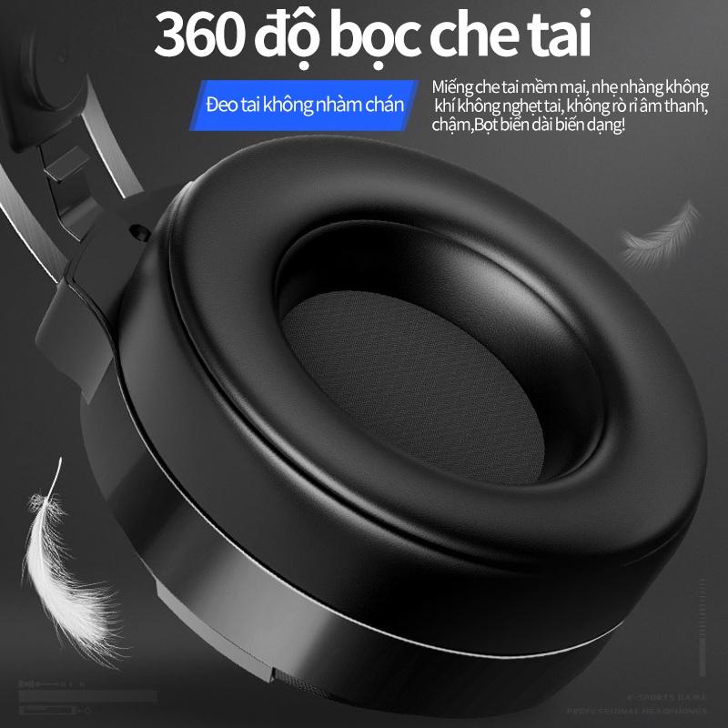 Tai nghe chụp tai máy tính GAMING MC Q9 có đèn LED đổi màu, có mic đàm thoại,headphone chơi game trên laptop-BH 6 THÁNG