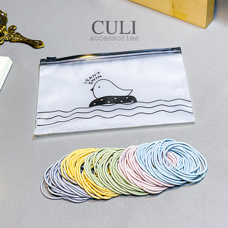 Dây thun cột tóc, Set 100 thun cột tóc mix màu phong cách Hàn Quốc, tiện lợi, gọn dễ sử dụng - Culi accessories