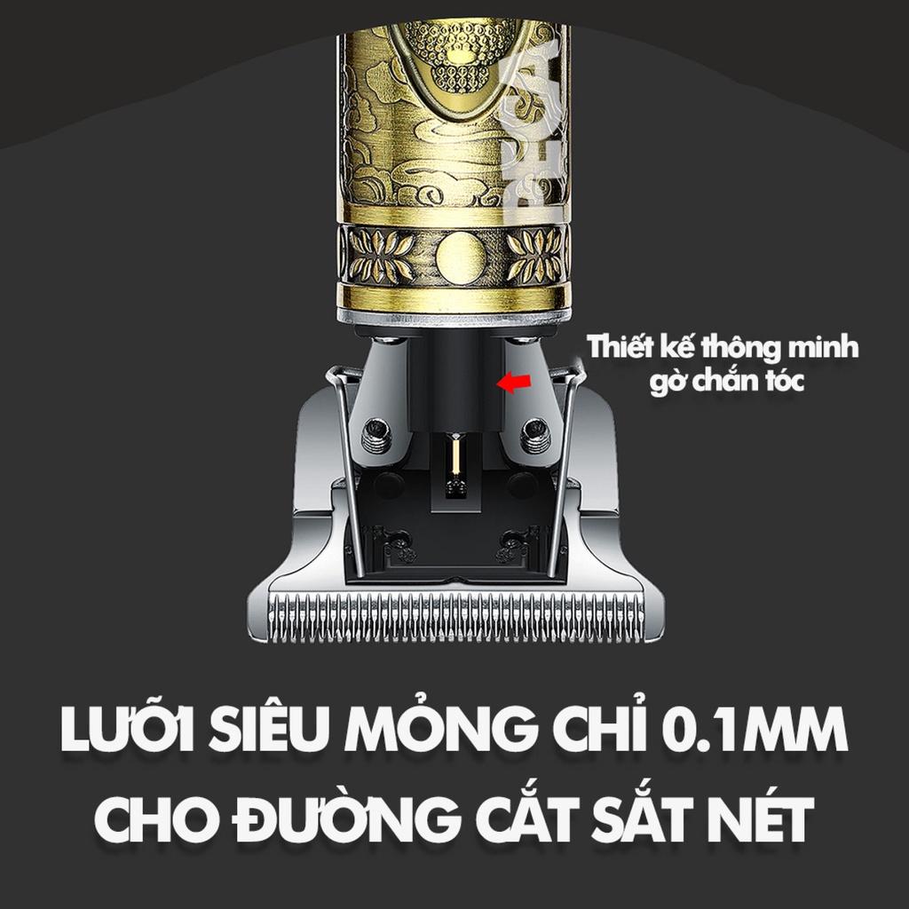 Tông đơ chấn viền không dây Kemei KM-1974A / KM-1974C 2 viên pin rời sạc được dùng fade tóc, cạo đầu cạo trắng