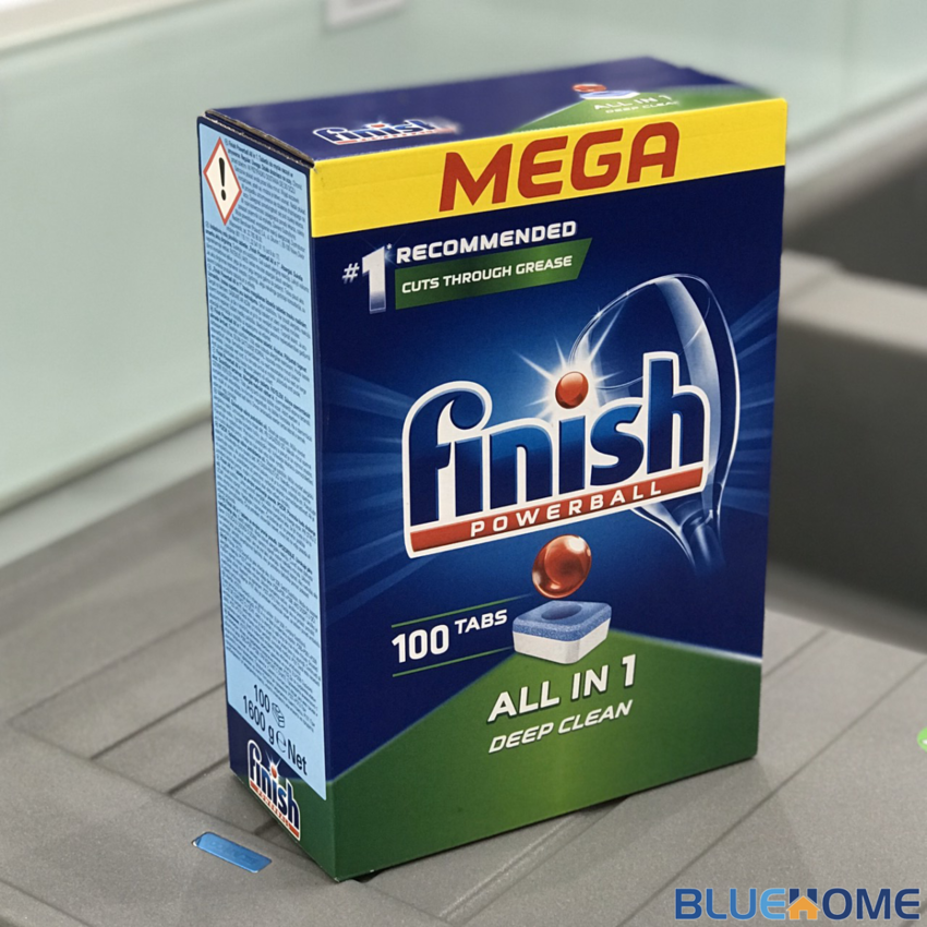 COMBO FINISH: Viên rửa bát Finish All in one 100 viên + Muối Finish 1.2kg + Nước làm bóng Finish 1150ml