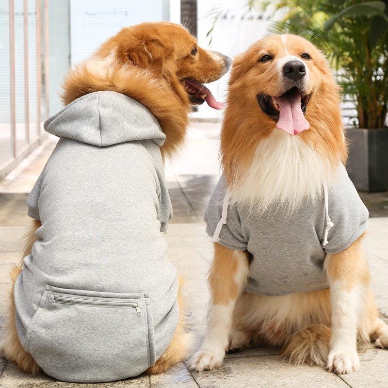 Áo nỉ hoddie có mũ cho chó lớn (Size lớn lên tới 40kg), quần áo cho chó