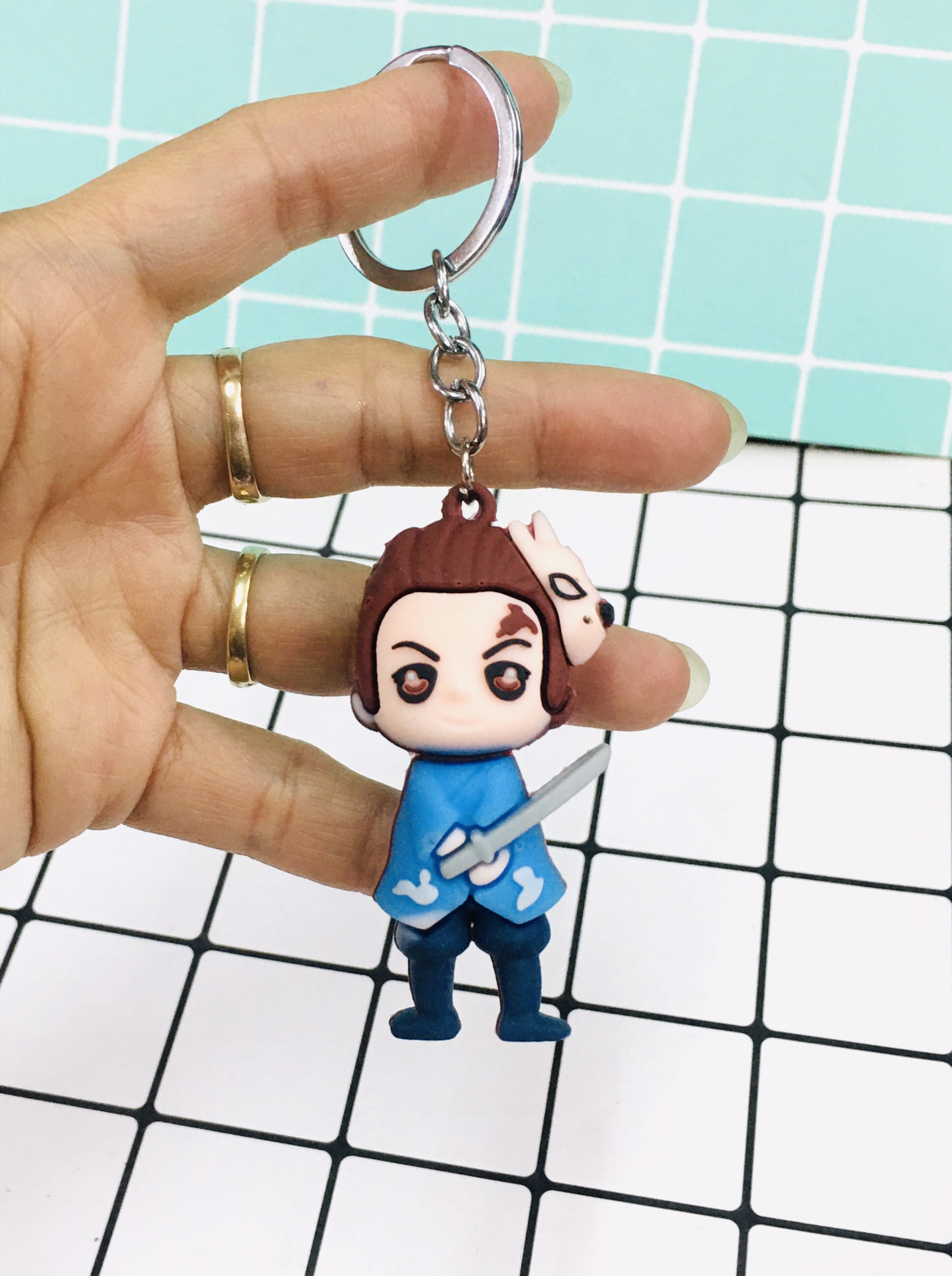 Set 3 móc khóa tượng Thanh gươm diệt quỷ Kimetsu No Yaiba