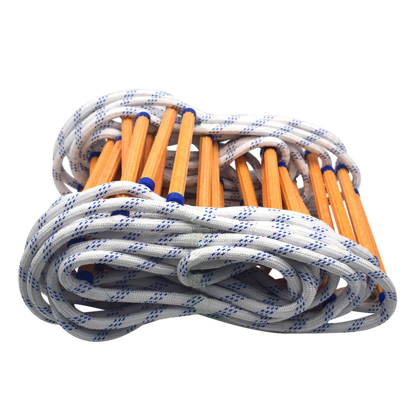 Emergency Fire Escape Ladder, Flame Resistant, Safety Rope Ladder with Hooks, Fast to Deploy