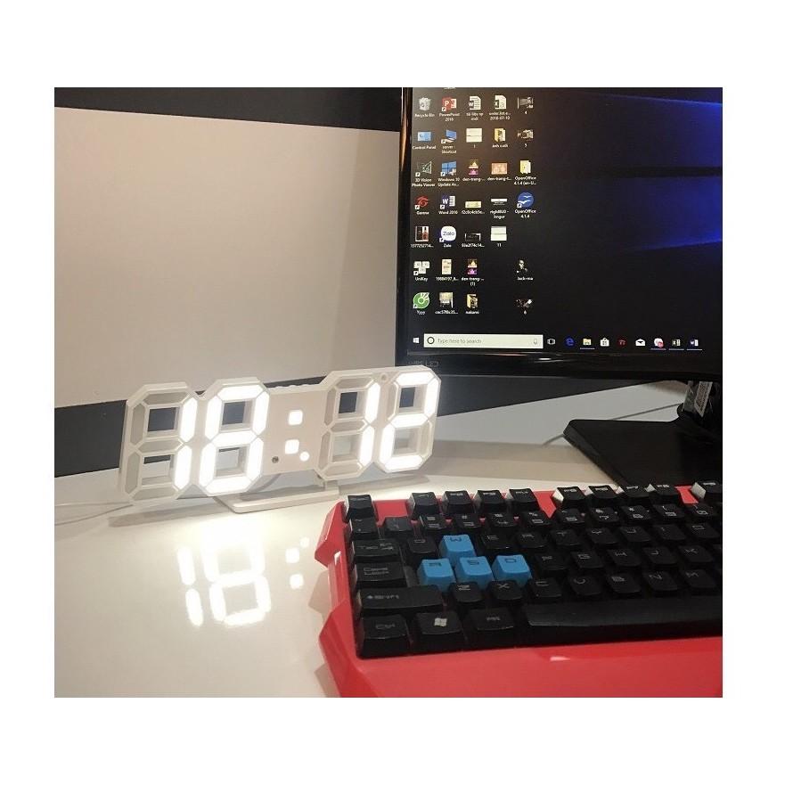 Đồng hồ LED 3D treo tường để bàn thông minh phong cách Hàn Quốc