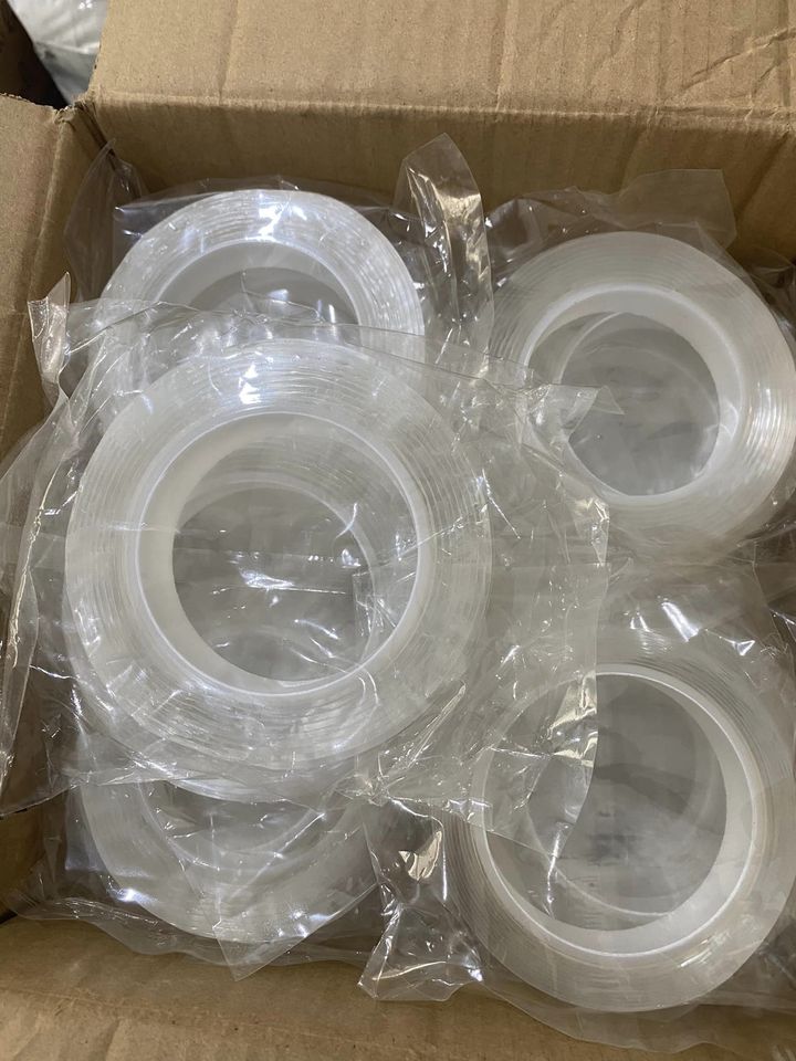BĂNG KEO TRONG SUỐT ĐA NĂNG 2 MẶT DÍNH, CUỘN 3M, 5M RỘNG 3CM - HÀNG NHẬP KHẨU