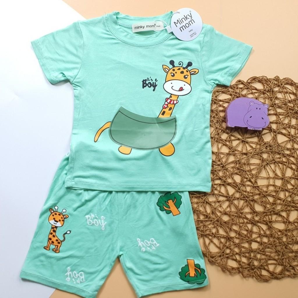 Bộ Cộc Tay Cho Bé FREE SHIP Bộ Minky Mom Cộc Tay Cho Bé Trai Bé Gái Chất Thun Lạnh siêu mềm mịn thoáng mát
