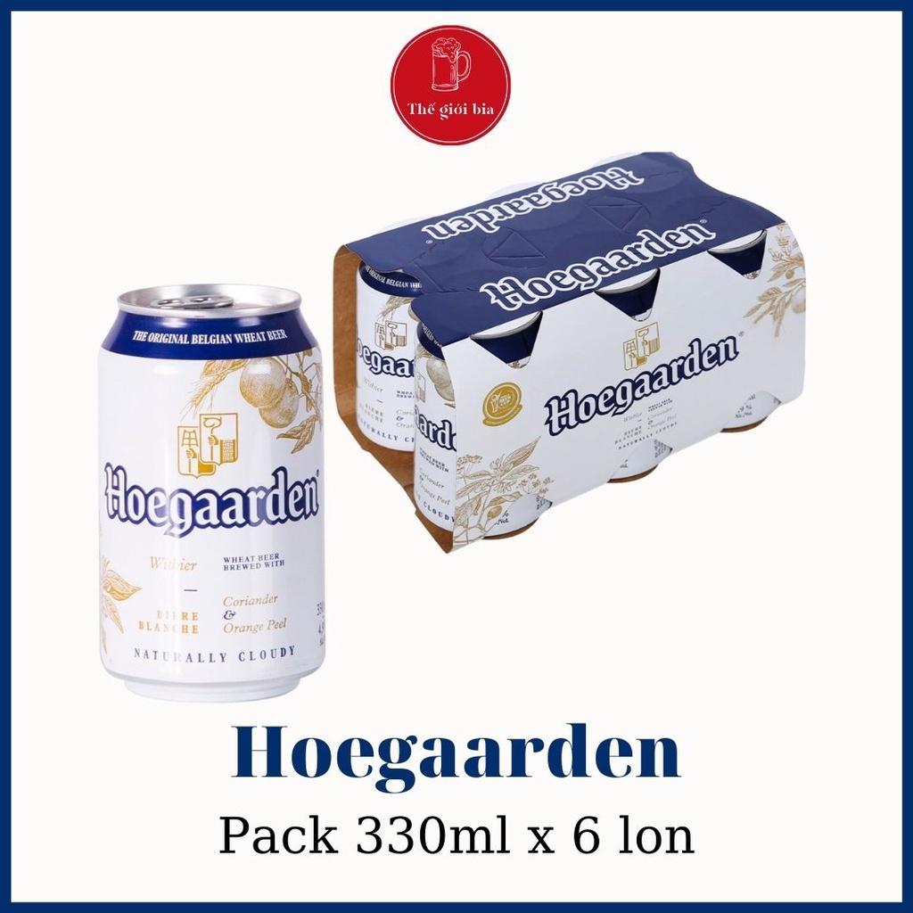 Pack bia HOEGAARDEN WHITE 330ml x 06 lon