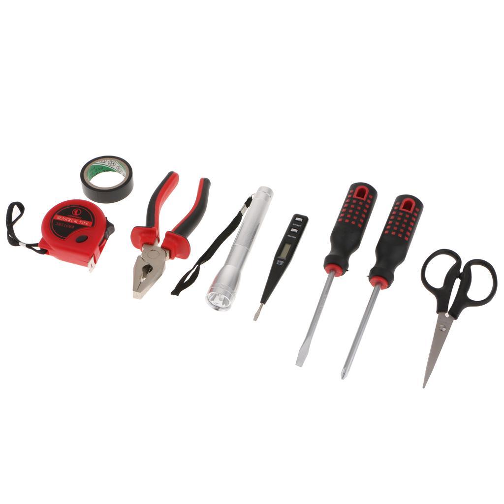 8 Piece Tool Set-General Household Hand Tool Kit, Auto Repair Tool Set, with Plastic Toolbox Storage Case