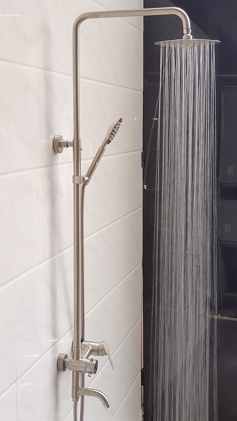 Bộ sen cây tắm đứng nóng lạnh Inox SUS 304 Eurolife EL-S910 (Trắng vàng)