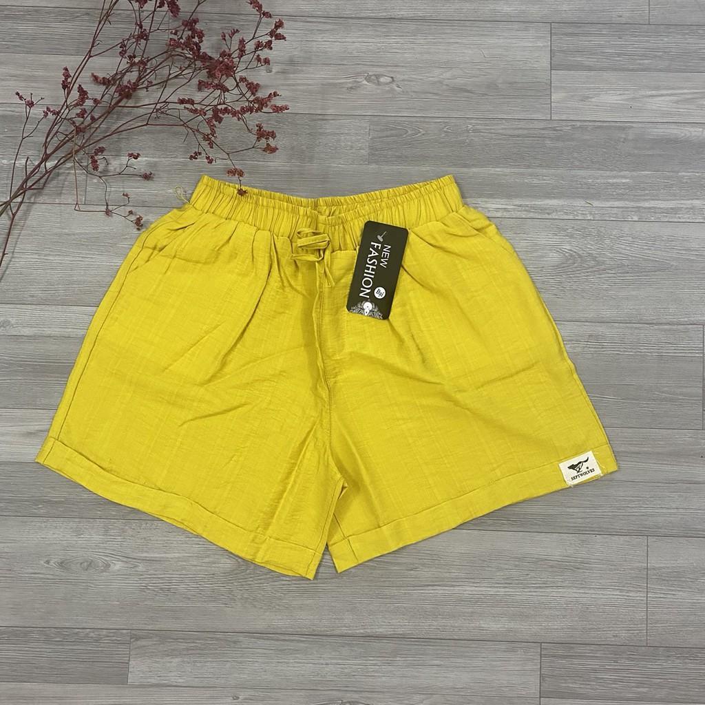Quần Short Nữ Chất Đũi Mềm Mịn Mát Thấm Hút Mồ Hôi, Có Túi Chéo - Freesize