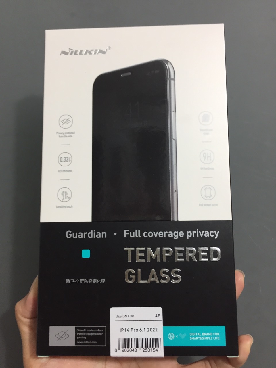 Kính chống nhìn trộm full màn hình cho iP 14 Pro / 14Pro Max Nillkin Guardian - Hàng chính hãng