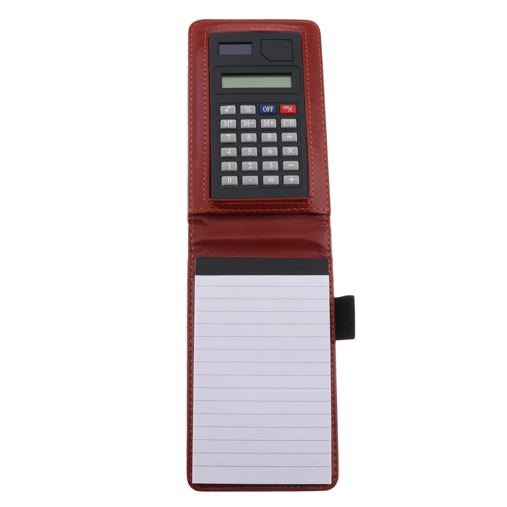 Faux Leather Waterproof Top Hardcover Notes Book with Calculator Black