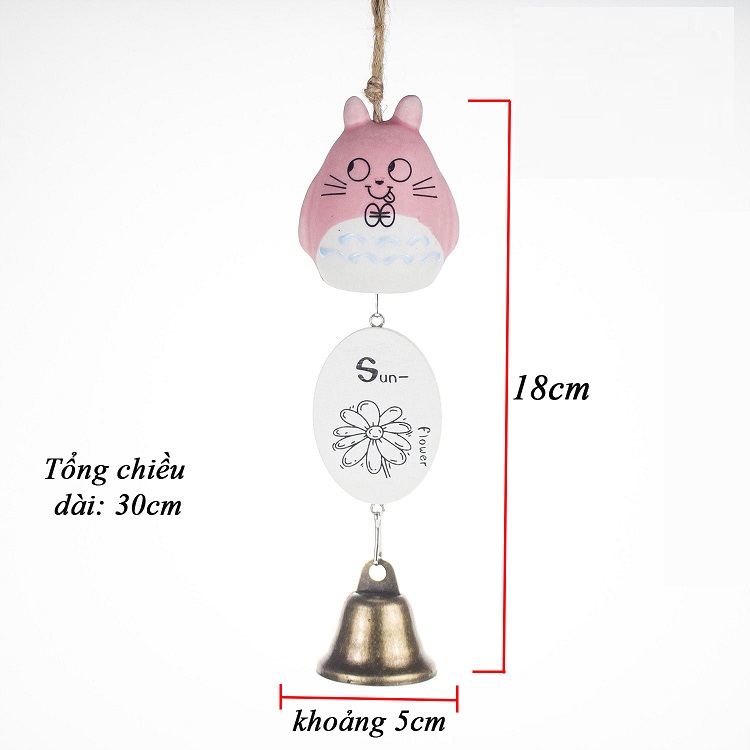Chuông gió mèo Totoro gốm sứ đáng yêu