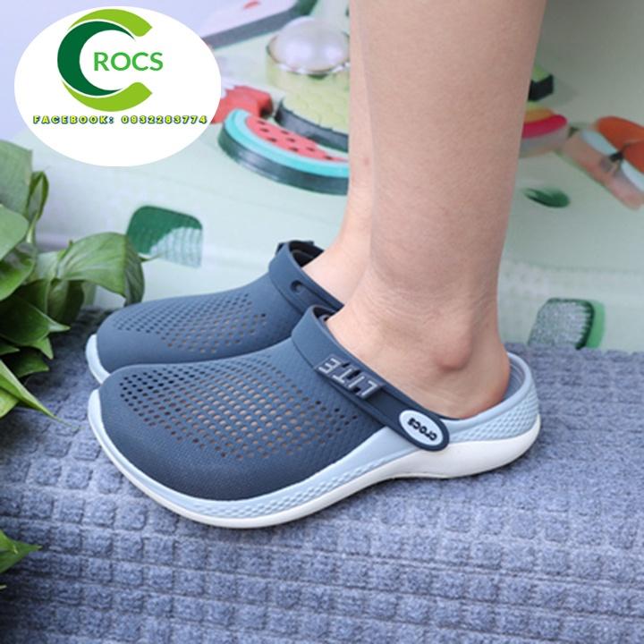 Dép sục nhựa đi mưa chống hôi chân CrocsCroslite Literide 360 clog màu Navy