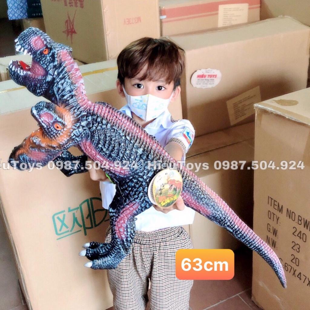 Khủng Long Bạo Chúa Size To 63cm Chất Liệu Cao Su Mềm Nhồi Bông Có Nhạc Đồ Chơi Cho Bé Trai Hiếu Toys