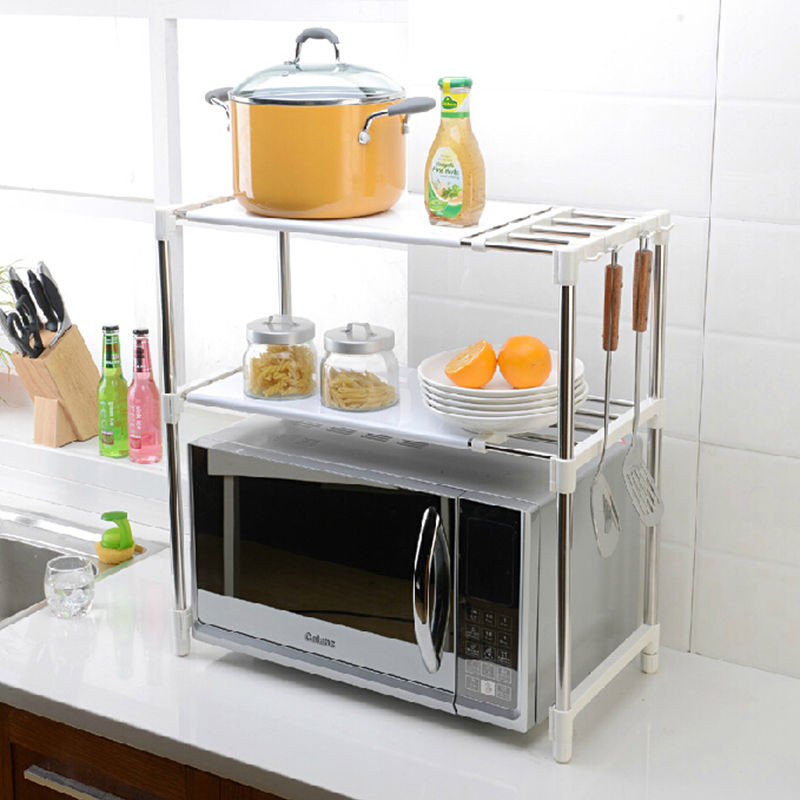 Kệ để lò vi sóng inox có móc treo chắc chắn