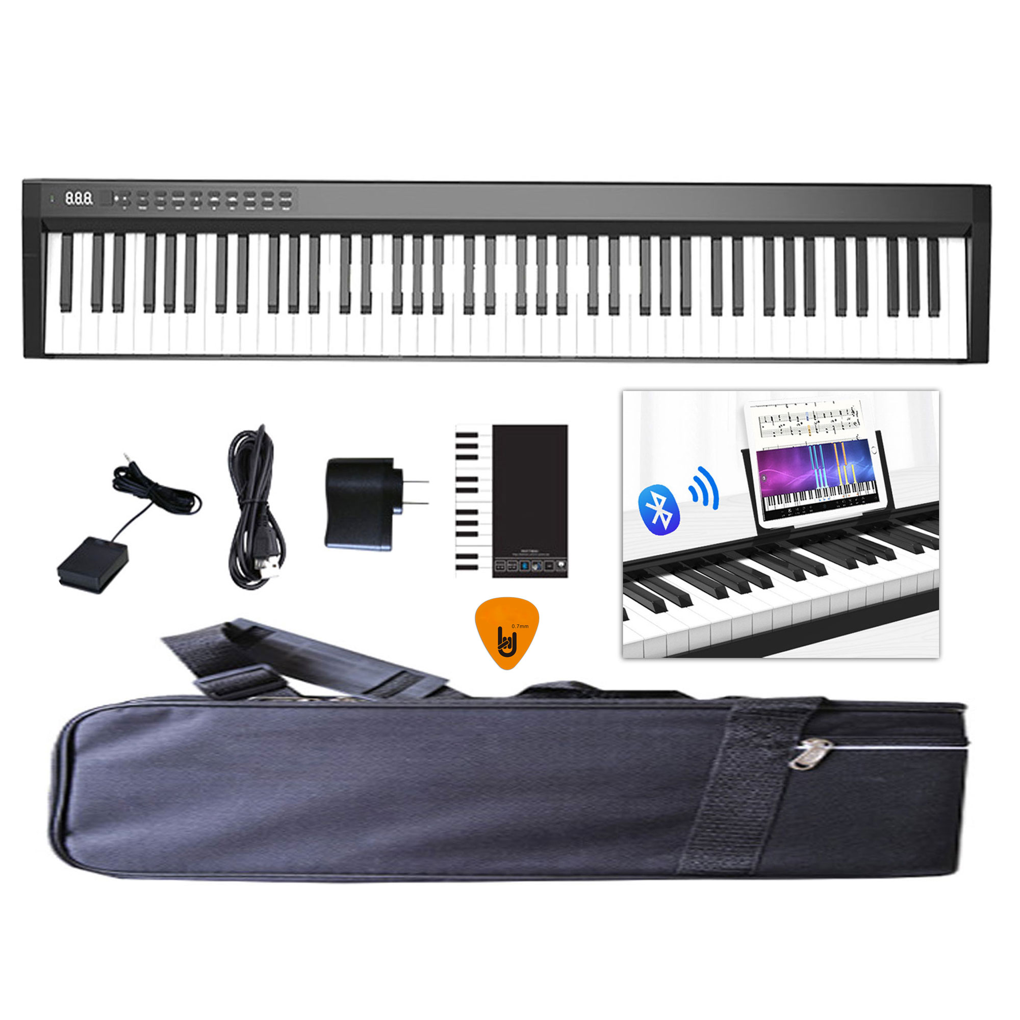 Đàn Piano Điện Konix PH88C 88 Phím nặng Cảm ứng lực Midi Keyboard Controllers - Kèm Móng Gẩy DreamMaker