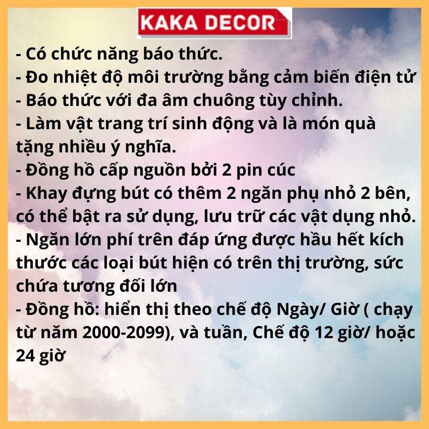 Đồng hồ led để bàn đo nhiệt độ kiêm hộp đựng bút đa năng KaKa Decor