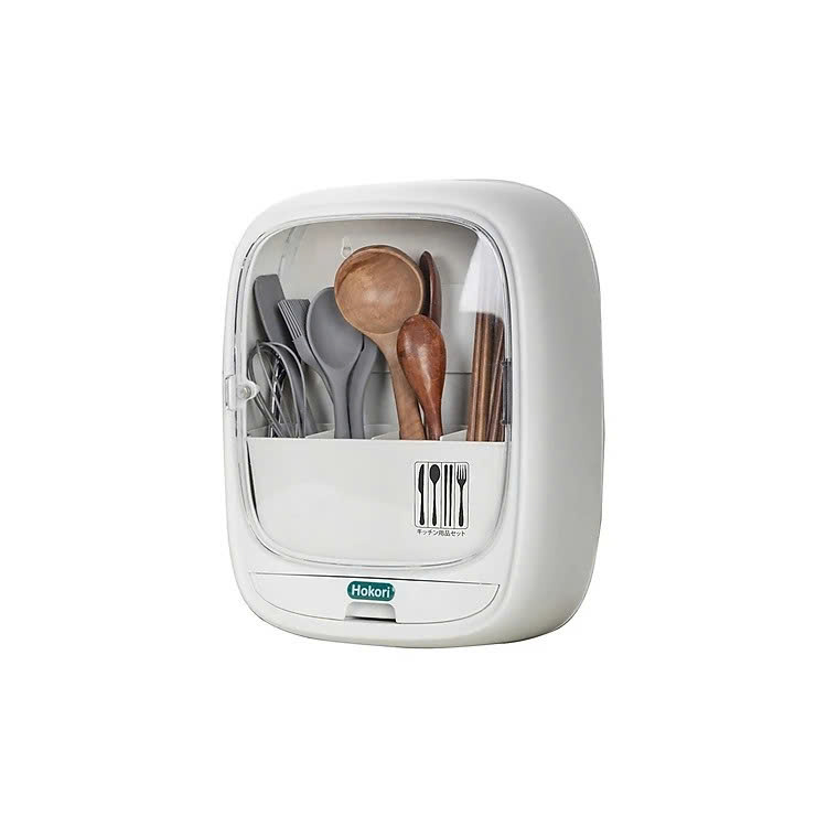 Hộp Đựng Đũa Thìa Dán Tường Bốn Ngăn Tiện Dụng Có Nắp Đậy, Dán Tường Siêu Chắc Chắn - Hàng Việt Nam - Giao Mầu Ngẫu Nhiên