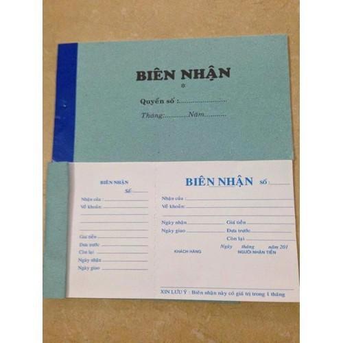 Biên Nhận 2 Liên - 1 Cuốn