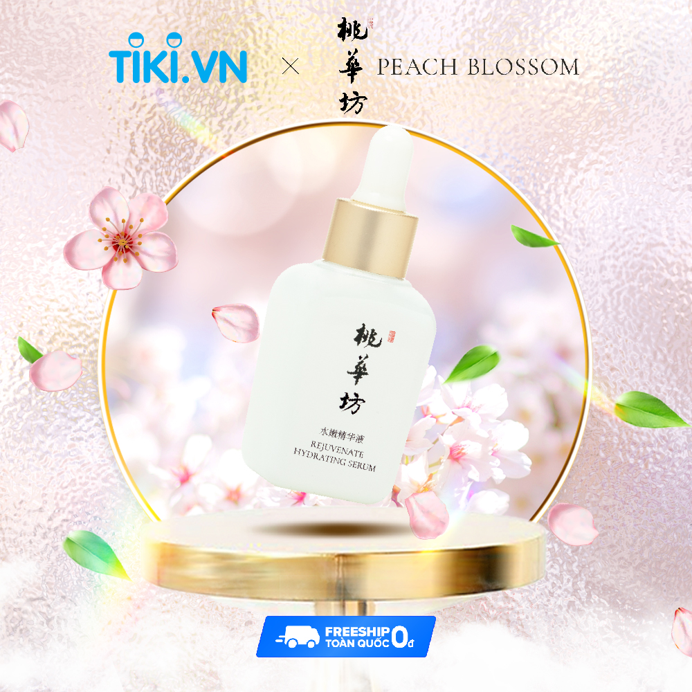 Serum Siêu Cấp Ẩm Với 4 Loại Hyaluronic Acid Đậm Đặc, Beta Glucan, Giúp Trẻ hóa, Chống Lão Hóa, Làm Mịn Da, Cho Da Săn Chắc, Làm Dịu Da, Kháng Khuẩn Với Rau Má, Tràm Trà, Trà Xanh Peach Blossom Rejuvenate Hydrating Serum