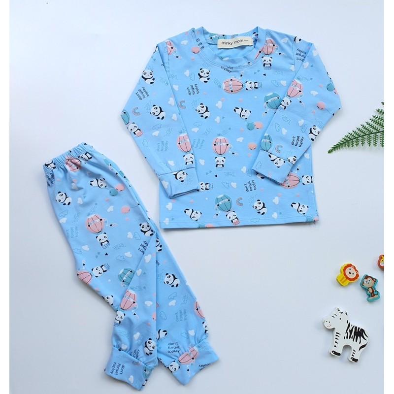 Bộ Minky Mom Dài Tay Cho Bé Trai Bé Gái Chất 100% Cotton Cao Cấp Mềm Mịn Co Giãn Thấm Hút Mồ Hôi Tốt