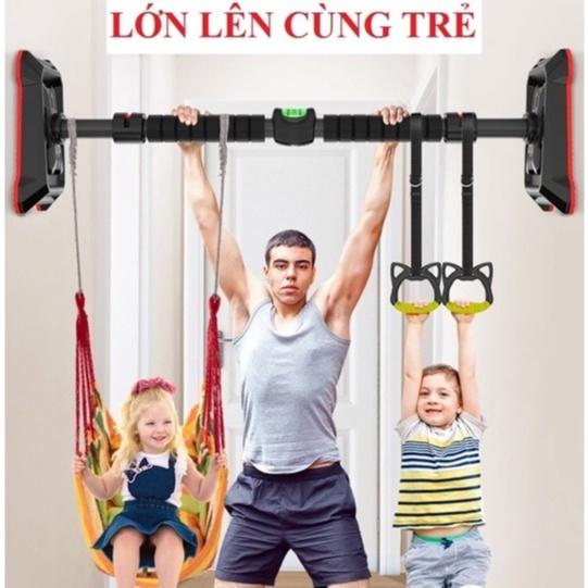 Thanh tập xà đơn treo tường gắn cửa cao cấp tại nhà Hopkids tải trọng 400kg