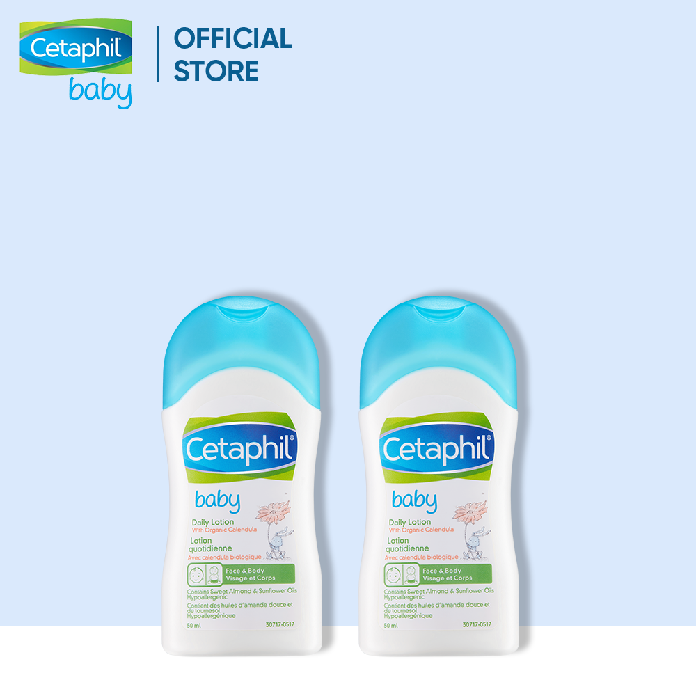 [GIFT] Combo 2 Sữa dưỡng ẩm dịu nhẹ hằng ngày cho bé Cetaphil Baby Daily Lotion with Organic Calendula 50ml