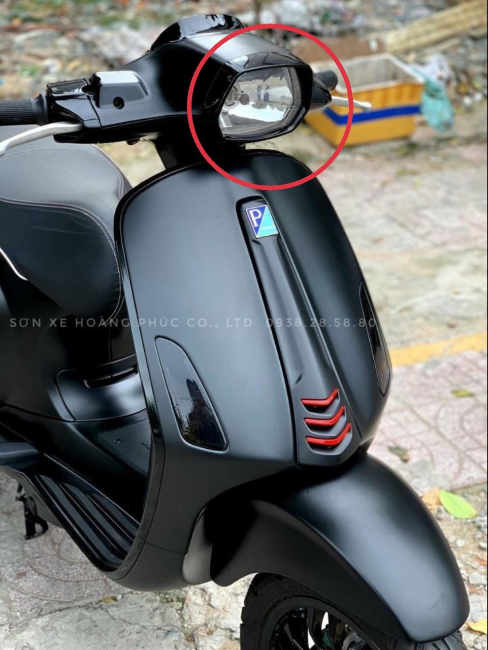 Vành đèn pha dành cho xe Vespa Sprint [ 2 MÀU] Ốp viền đèn pha xe Vespa Sprint