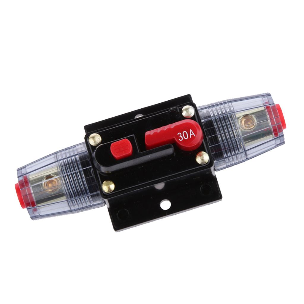 4PCS Manual Reset Circuit Breaker 12/24v Car Boat Audio Fuse Holder 30A+60A