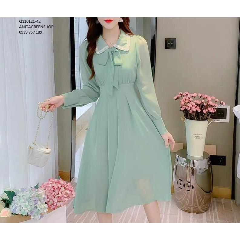 đầm voan xòe dài tay (thời trang somiboutique) Q110121