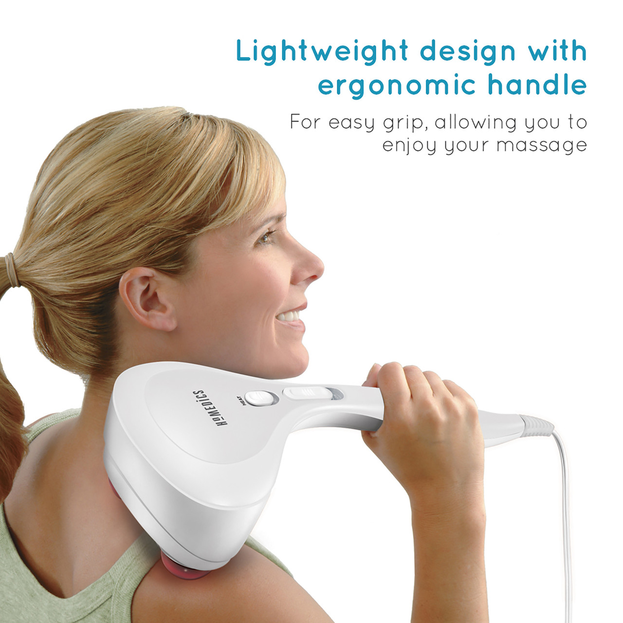 Máy massage cầm tay 2 đầu kèm nhiệt Homedics PA-MHA Hàng Chính Hãng
