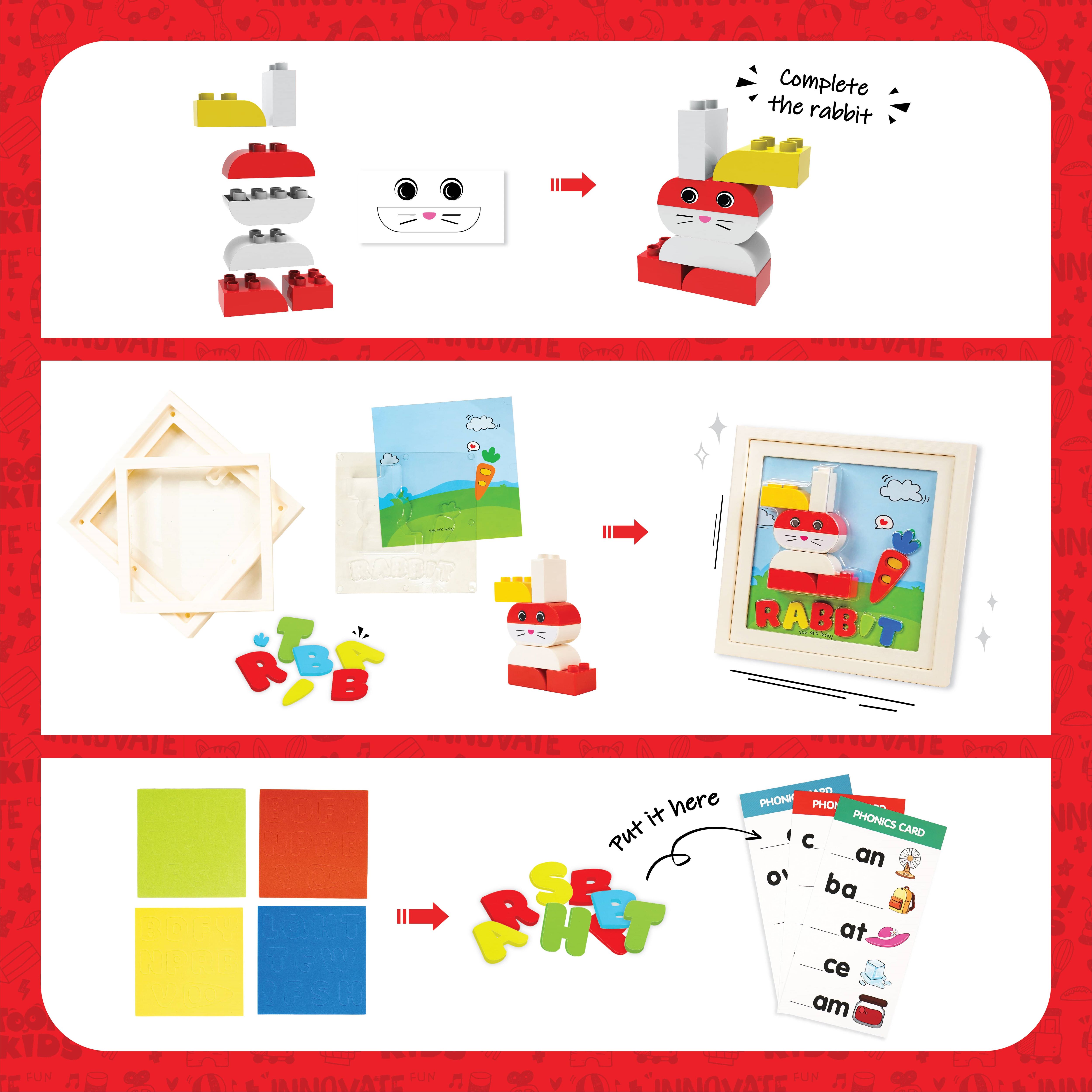 Đồ Chơi Bộ Lắp Ráp Khung Tranh Thỏ TOONYKIDS - Đồ Chơi Thông Minh Cho Bé - Creative Picture Farme TN00422