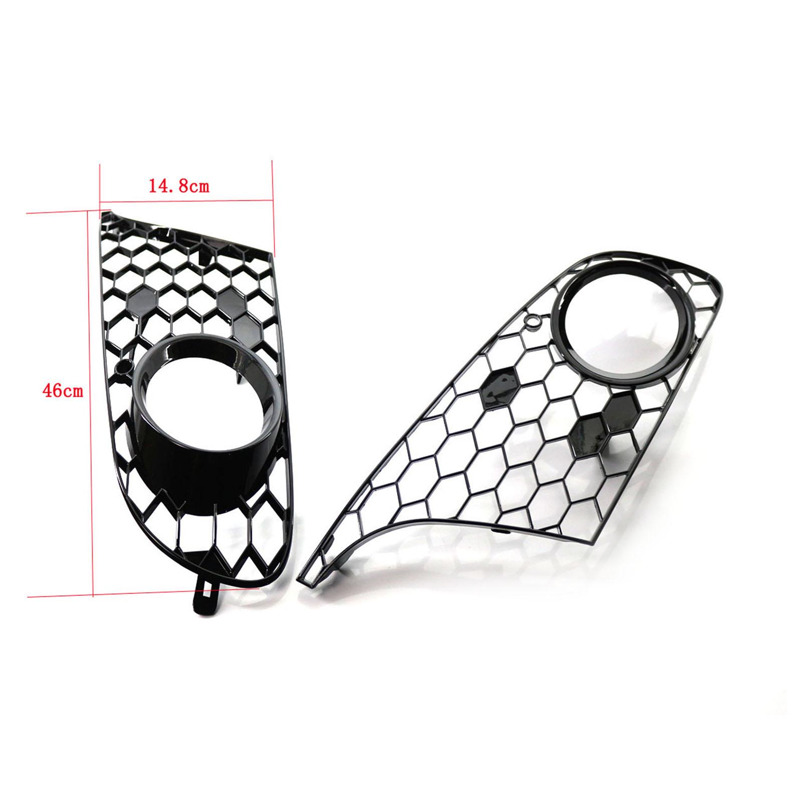 1 Pair of Car Auto Balck Honeycomb Front Bumper Fog Light Grill Cover Replacement for VW Golf MK 6 2009-2013