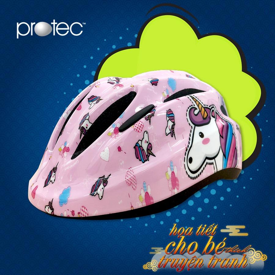 Mũ Bảo Hiểm Xe Đạp Trẻ Em, Nón Bảo Hiểm Chơi Thể Thao, Trượt Patin Cao Cấp Protec Smile W024 - Hàng Chính Hãng