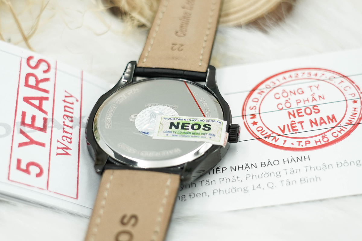 Đồng Hồ Neos N-30724M Nam Dây Da 6 Kim Sapphire Chính Hãng Bảo Hành 5 Năm