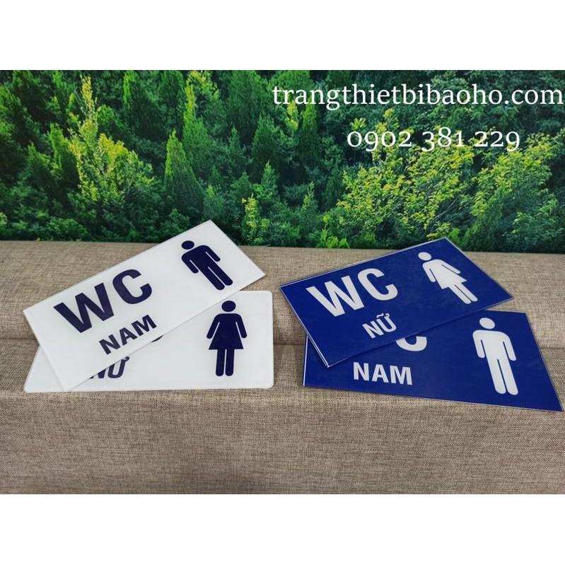 Bảng nhà vệ sinh, WC nam nữ bằng nhựa Mica 10*20cm - 2 màu lựa chọn