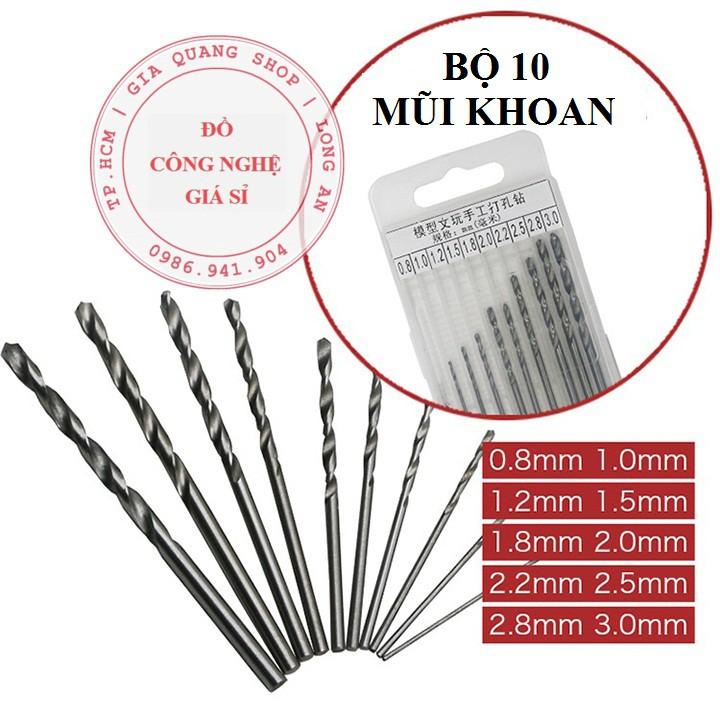 Bộ 10 mũi khoan nhỏ