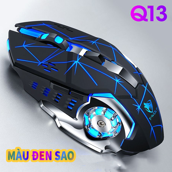 CHUỘT KHÔNG DÂY T- WOLF Q13 CHUỘT Q13 GAMING, SẠC LẠI ĐƯỢC CÓ ĐÈN LED, DPI 1200 - 2400, KHÔNG ỒN,CỰC NHẢY DÙNG ÊM GIÁ CẢ HỌC SINH,, SINH VIÊN , GIIAO HÀNG NHANH TRONG 1-2H