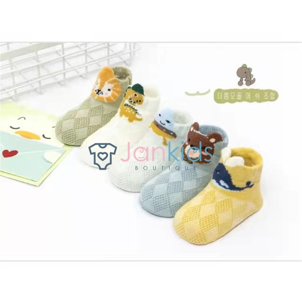 Set 5 đôi tất lưới cotton ROBIBABI thoáng khí mềm mịn cho bé mẫu mới nhất 2021 (sơ sinh - 3 tuổi)